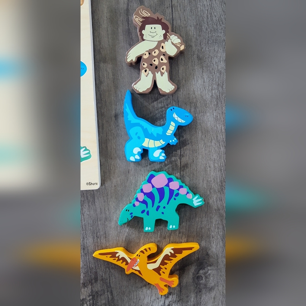 Shure Chunky Wooden Dinosaur Puzzle and Book - Picture 4 of 6